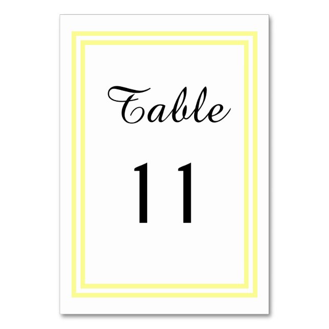 Numeração De Mesa Trim Amarelo Duplo Suave - Placa de Mesa (Frente)