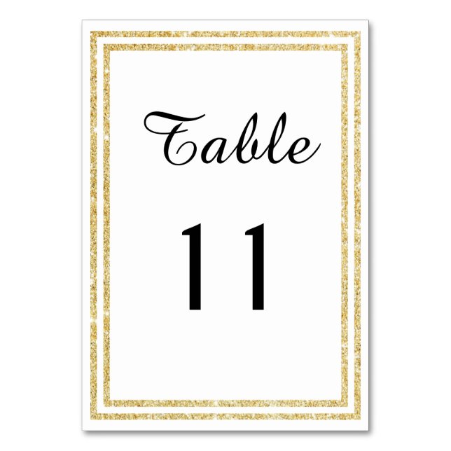 Numeração De Mesa Trim. brilhante Dourado Chic - Placa de Mesa (Frente)