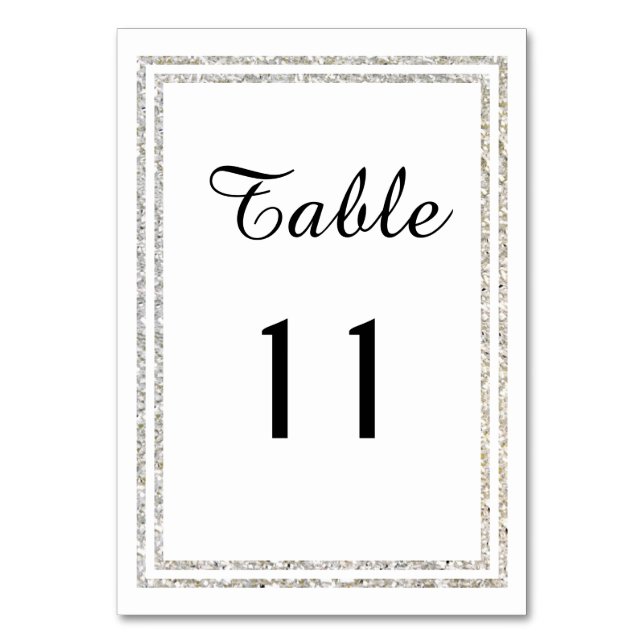 Numeração De Mesa Trim. Glittered - Mesa Card (Frente)