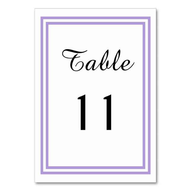 Numeração De Mesa Trim. Lavanda Duplo - Placa Mesa (Frente)