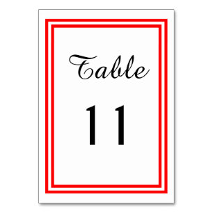 Numeração De Mesa Trim vermelho duplo - Placa de Mesa