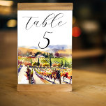 Numeração De Mesa Triturador de cascas de cor aquosa de Napa Valley<br><div class="desc">Napa Valley Vineyard watercolor tabela número da mesa de casamento</div>