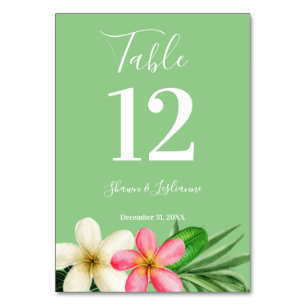 Numeração De Mesa Tropical Havaiana Floral Verde