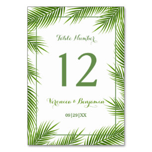 Numeração De Mesa Tropical Palm Sai da Mesa de Casamento de Praia