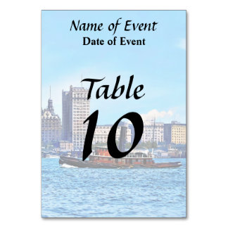 Numeração De Mesa Tugboats Near the New York City Skyline c1906