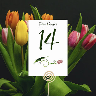 Numeração De Mesa Tulip Floral Rosa