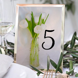 Numeração De Mesa Tulipas Brancas no Casamento de Mola de Leite