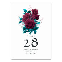 Turquesa e Casamento Floral Burgundy