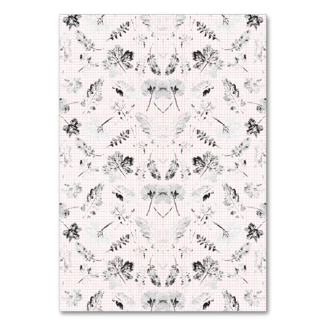 Numeração De Mesa Um clássico papel de parede floral preto e branco  (Frente)