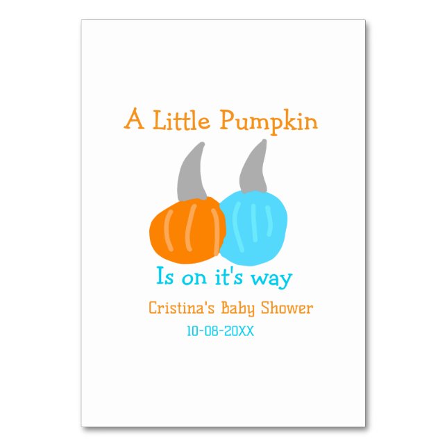 Numeração De Mesa Um pouco de abóbora está no caminho laranja chá de (Frente)