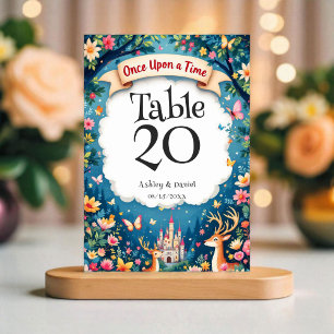 Numeração De Mesa Uma Vez Em Um Casamento De Conto De Fairytale Do C