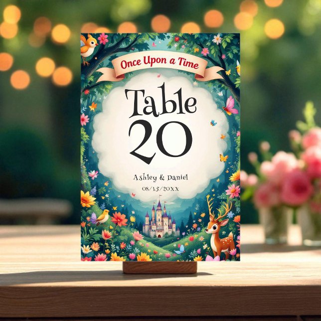 Numeração De Mesa Uma Vez Em Um Casamento De Conto De Fairytale Do C (Criador carregado)