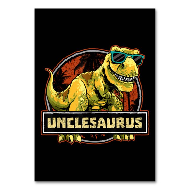 Numeração De Mesa Unclesaurus T rex Tio Saurus Dinossaur (Frente)
