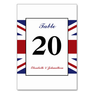 Numeração De Mesa Union Jack Flag British Wedding
