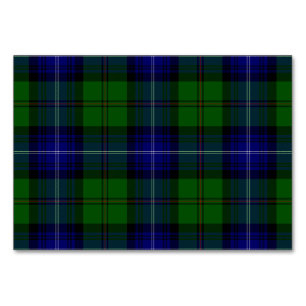 Numeração De Mesa Urquhart tartan Blue xadrez