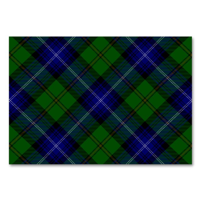 Numeração De Mesa Urquhart tartan Blue xadrez (Frente)