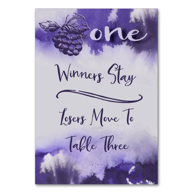 Numeração De Mesa Uvas de Bunco Wine Bonito Mesa 1 (Frente)