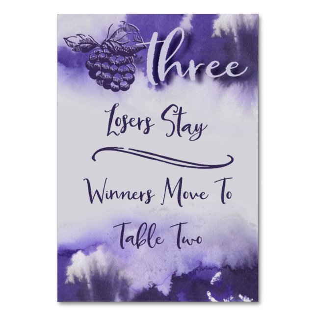 Numeração De Mesa Uvas de Bunco Wine Bonito Mesa 3 (Frente)