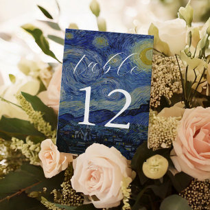 Numeração De Mesa Van Gogh Starry Night Weding