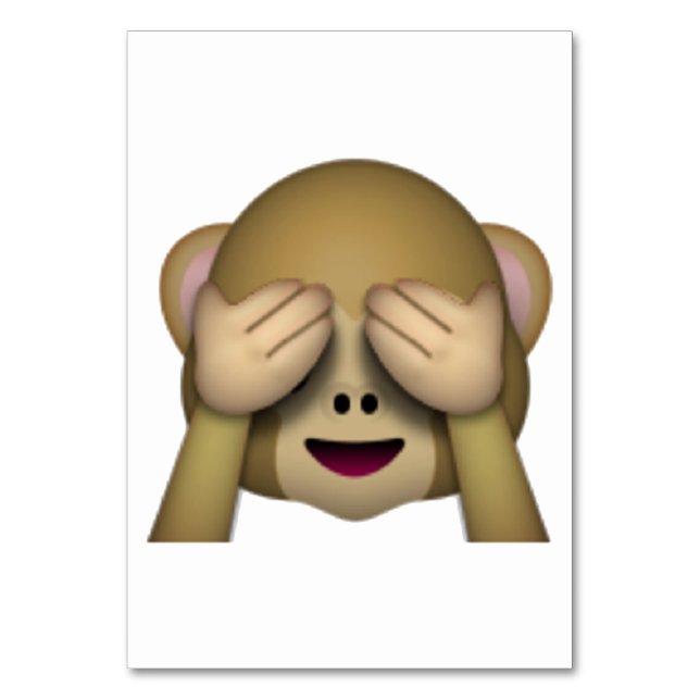Numeração De Mesa Ver Sem Macaco Mau - Emoji (Frente)