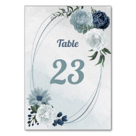 Numeração De Mesa verde floral branco romântico e azul