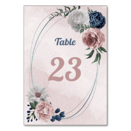 Numeração De Mesa verde floral romântico azul e branco