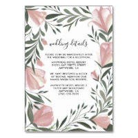 Verde Floral Vintage Pink Casamento Inserir Cartõe