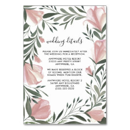 Numeração De Mesa Verde Floral Vintage Pink Casamento Inserir Cartõe