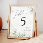 Numeração De Mesa Verde Whimsical e Dourado | Número do quadro<br><div class="desc">Entra num mundo encantado com o nosso verde e ouro caprichoso | número da tabela, perfeito para a sua recepção de casamento botânica primavera boho. Adorado com eucalipto verde sábio e sotaque dourado, este número de mesa exude elegância e capricho moderno. Imaginem passear por um jardim de verão mágico, rodeado...</div>