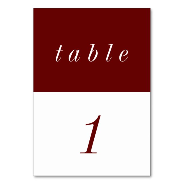 Numeração De Mesa Vermelho e branco minimalistas simples (Frente)