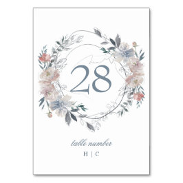 Numeração De Mesa Verniz Floral Romântico Monograma de Aquarela
