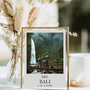 Numeração De Mesa Viagem Foto de Destino Elegante Moderno Casamento