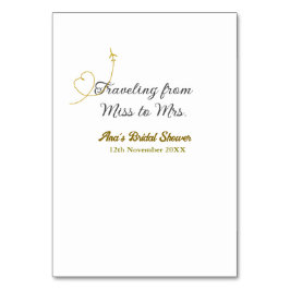 Numeração De Mesa Viajando de Miss a Sra. chá de panela adiciona nom