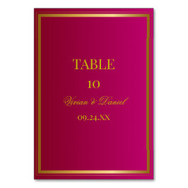 Numeração De Mesa Vibrant Burgundy Floral Wedding Table Number Card
