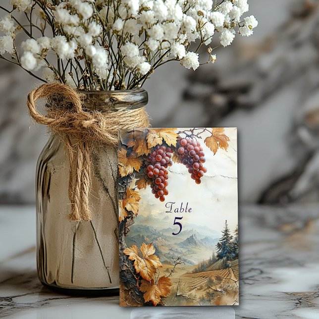 Numeração De Mesa Vinha Paisagem Italiana de Uva  (Criador carregado)
