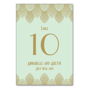 Numeração De Mesa Vintage 20's Art Deco Scallop Wedding Table Number
