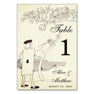 Numeração De Mesa Vintage Alice no Rosa de Casamento da Terra Maravi