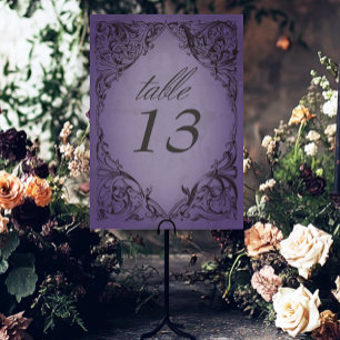 Numeração De Mesa Vintage Bat Até Casamento Púrpura Da Morte