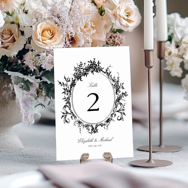 Numeração De Mesa Vintage Crest Botânica Formal Weding (Criador carregado)