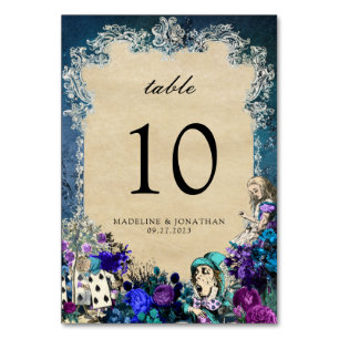 Numeração De Mesa Vintage Floral Dark Alice no País das Palavras