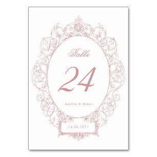 Numeração De Mesa Vintage Floral Ornament Casamento do Elegante