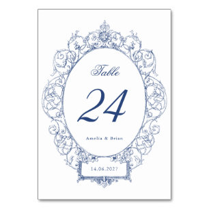 Numeração De Mesa Vintage Floral Ornament Casamento do Elegante