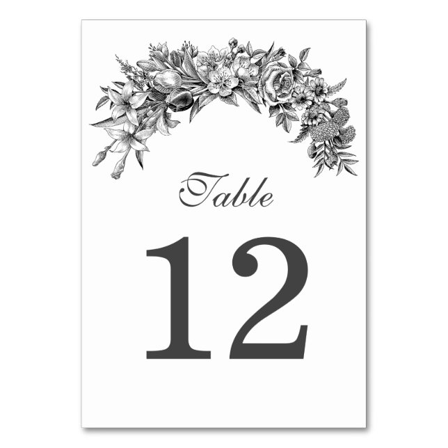 Numeração De Mesa Vintage Floral Wedding (Frente)