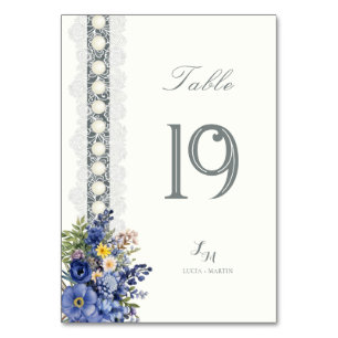 Numeração De Mesa Vintage Lace E Pérolas Número Da Tabela Floral