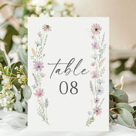Numeração De Mesa Vintage Pastel Wildflower Wedding
