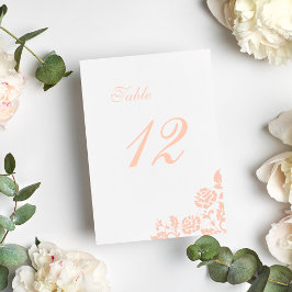 Numeração De Mesa Vintage Peach Floral Rosa Lace Casamento