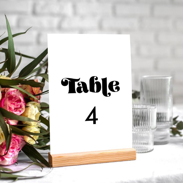Numeração De Mesa Vintage retro script casamento (Criador carregado)