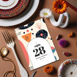 Numeração De Mesa Vintage Retro Typografia e Padrão<br><div class="desc">levante o decor de evento com esta placa de número de tabela inspirada em na moda vintage. Apresentando um padrão retrô único e uma tipografia ousada, este design combina o encanto clássico com o talento moderno. Perfeito para casamentos, festas de janto ou qualquer evento especial, esses números de tabela adicionam...</div>