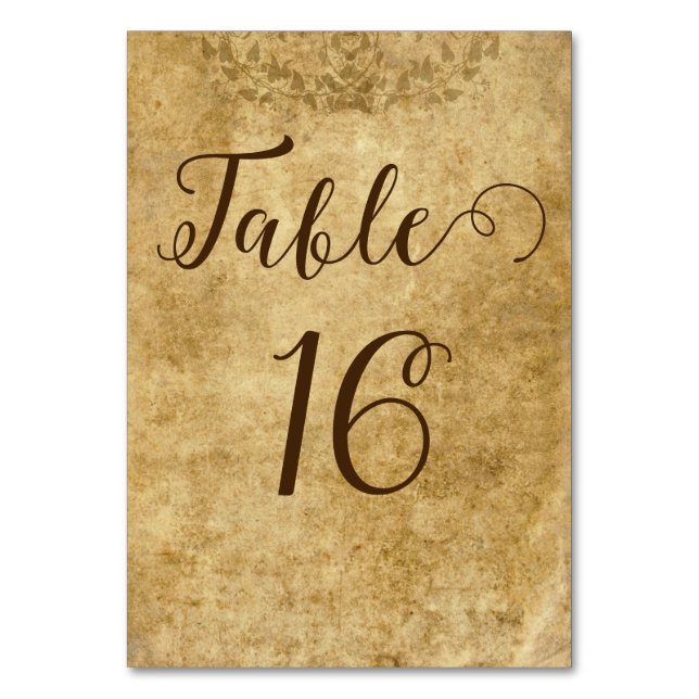 Numeração De Mesa Vintage rustic Wedde Noite Groom (Frente)