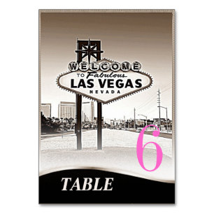 Numeração De Mesa Vintage Sepia Las Vegas WedeMenu+Mesa